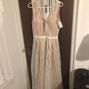 White and cream maxi dress